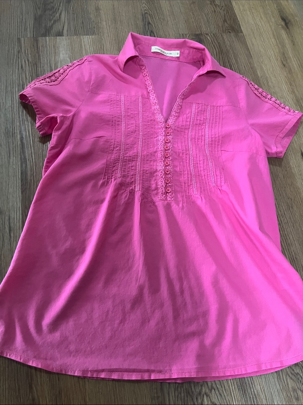 Nymphaea alba Pink Short Sleeve Blouse size 42